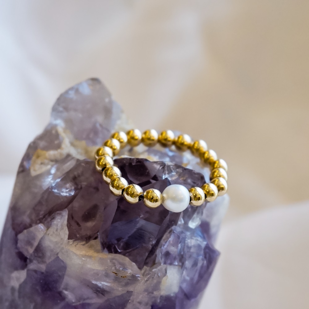 anillo bolitas perlita esferas isa maraf