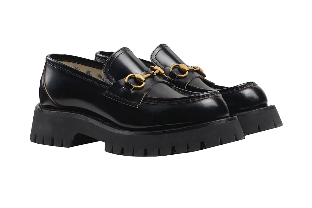 mocasines negros gucci