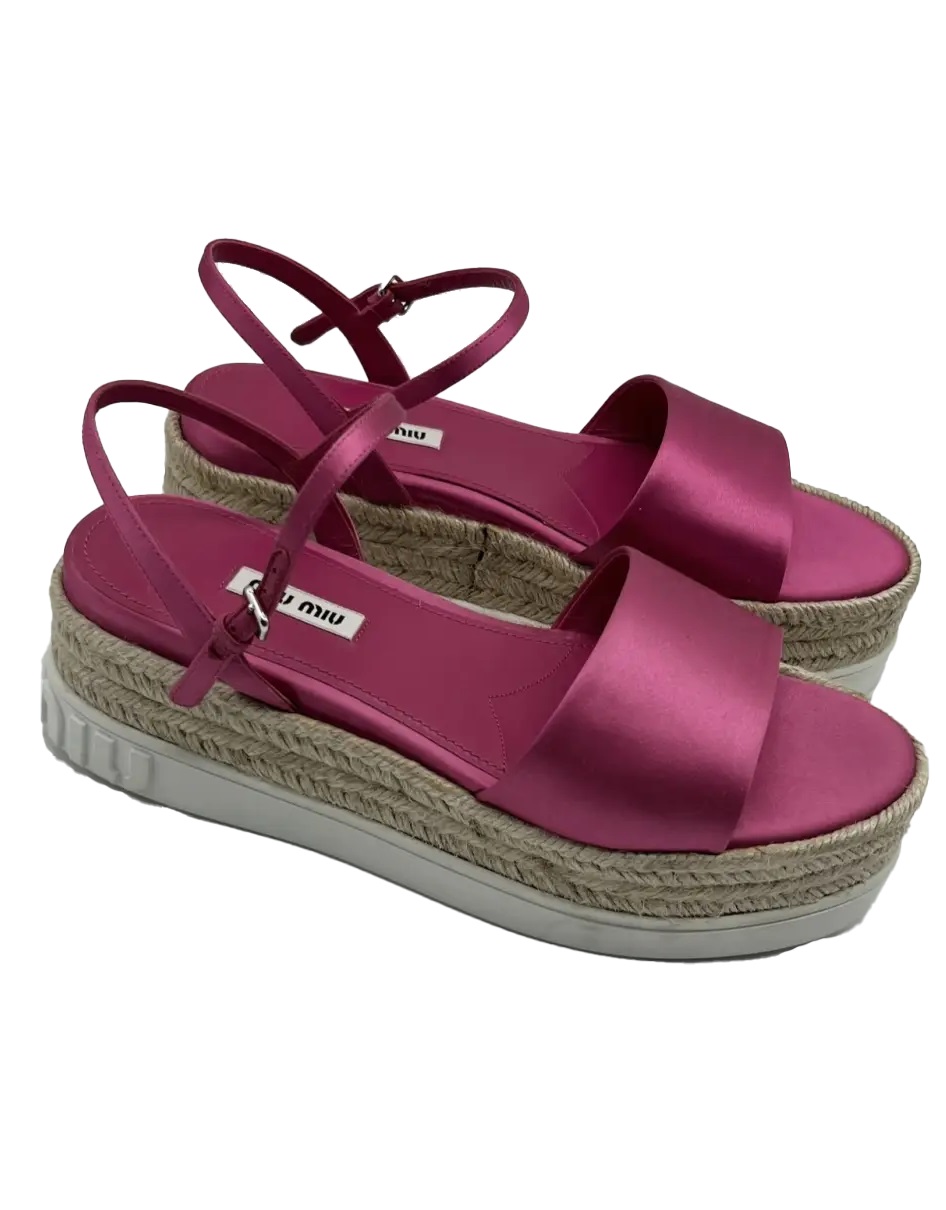 alpargatas miu miu lona rosa